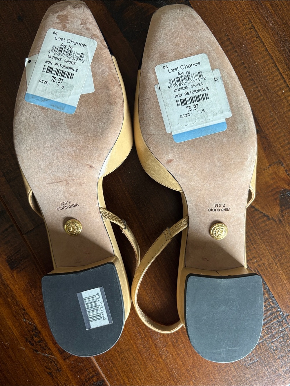 Veronica Beard Two-Tone Beige and Black Slingback Heels - Picture 5 of 7
